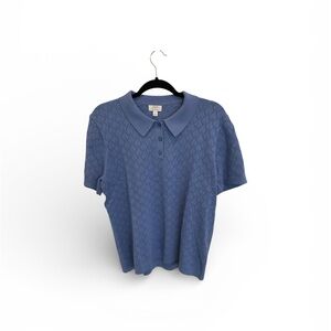 J. Crew Factory Women's Short Sleeve Knit Polo - Blue